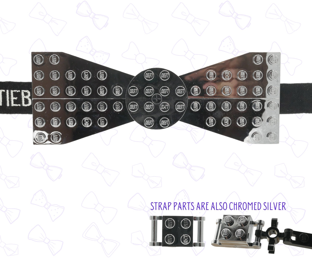 Adult Silver Bow Tie - Bow Tie Bleau - Bow Ties & Straps For The Brick Aficionado