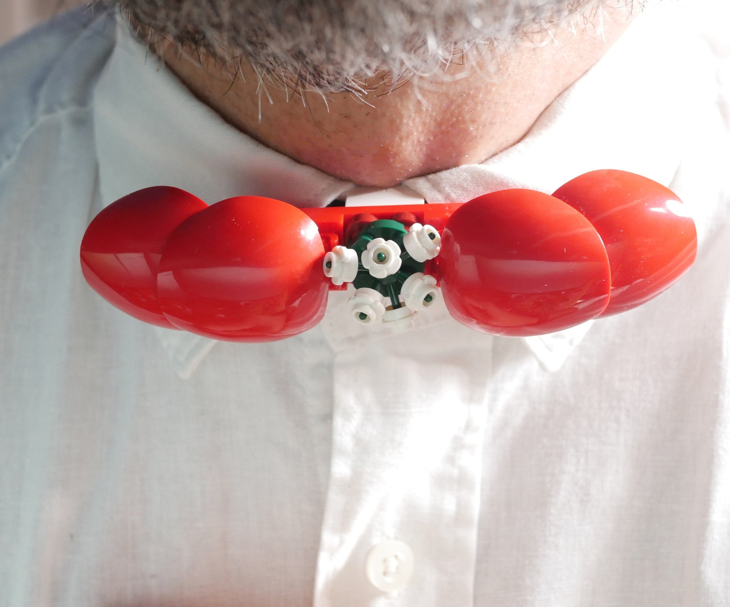 Red Petals Flower Bow Tie From LEGO® Bricks