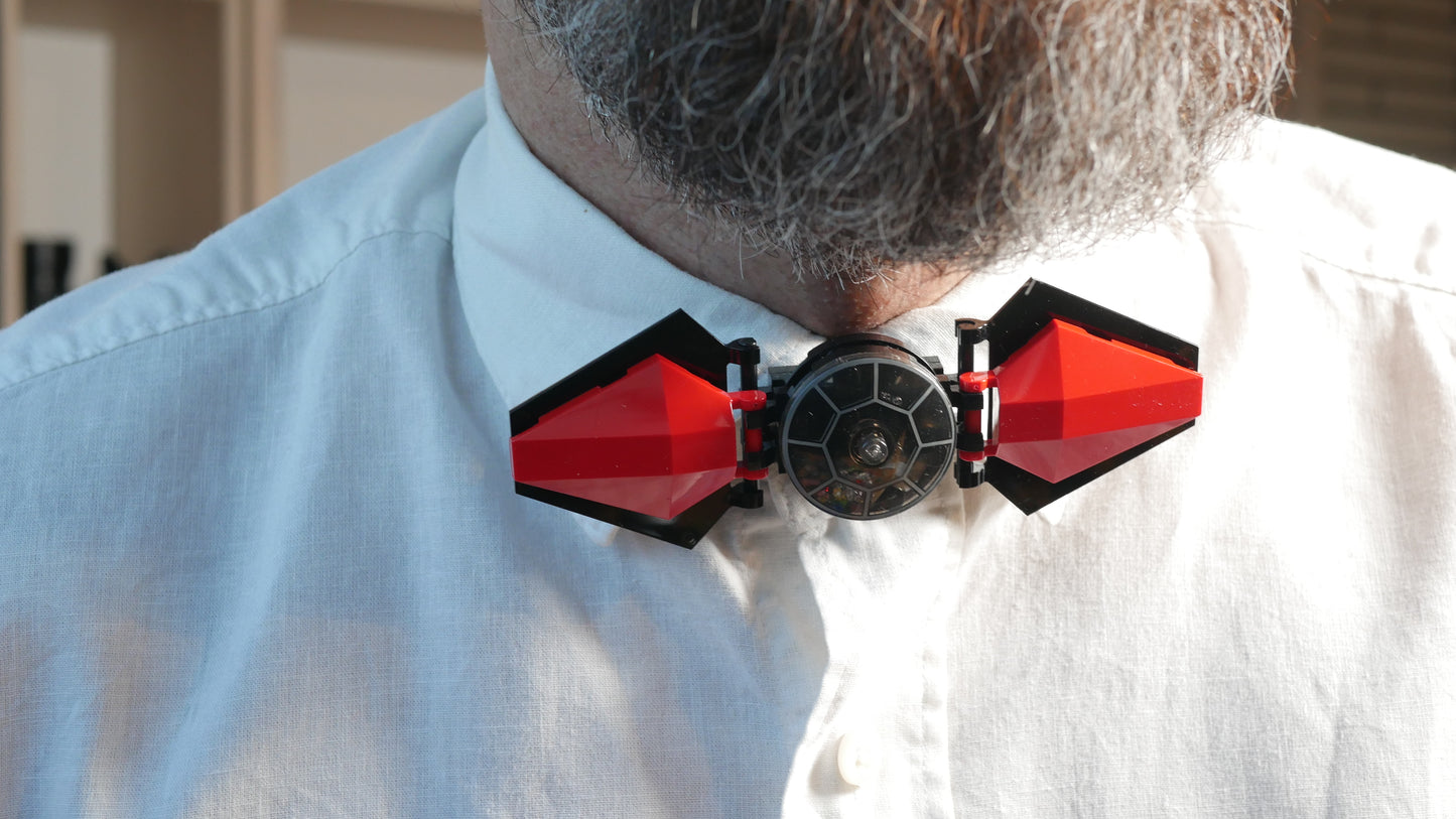 Black And Red Space Fighter Bow Tie