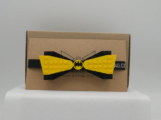 Black & Yellow Bat Superhero Bow Tie From LEGO bricks