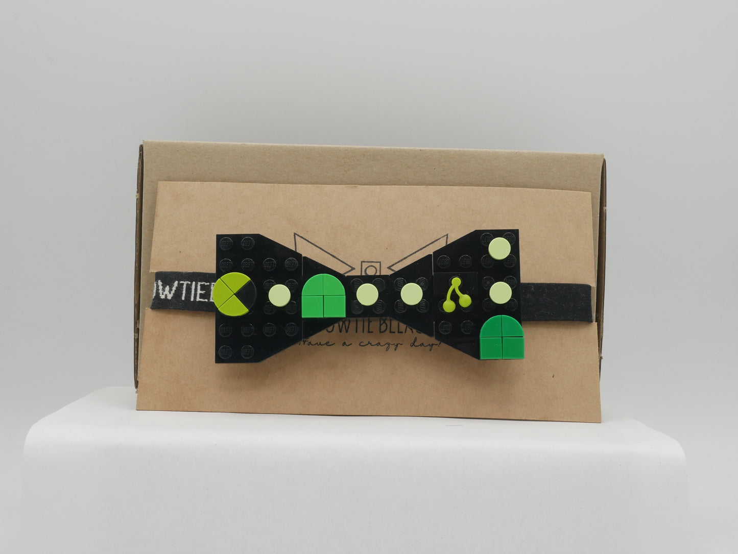 Retro Arcade Maze Game Bow Tie From LEGO Bricks In Various Shades of Green