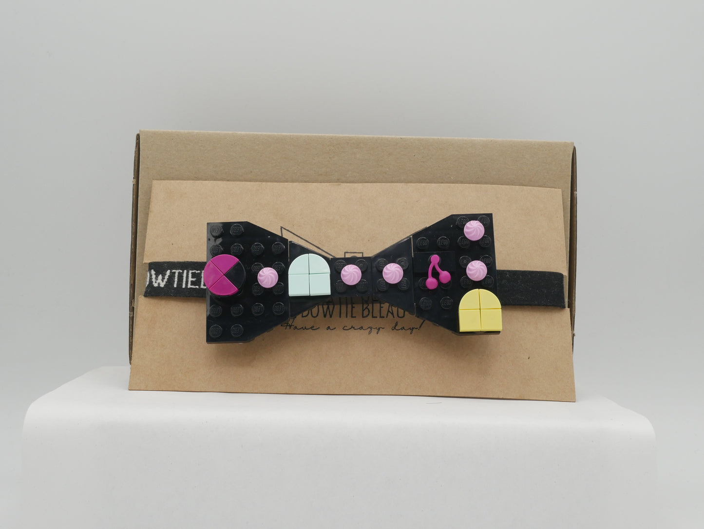 Retro Arcade Maze Game Bow Tie From LEGO Bricks In Pastel Colors