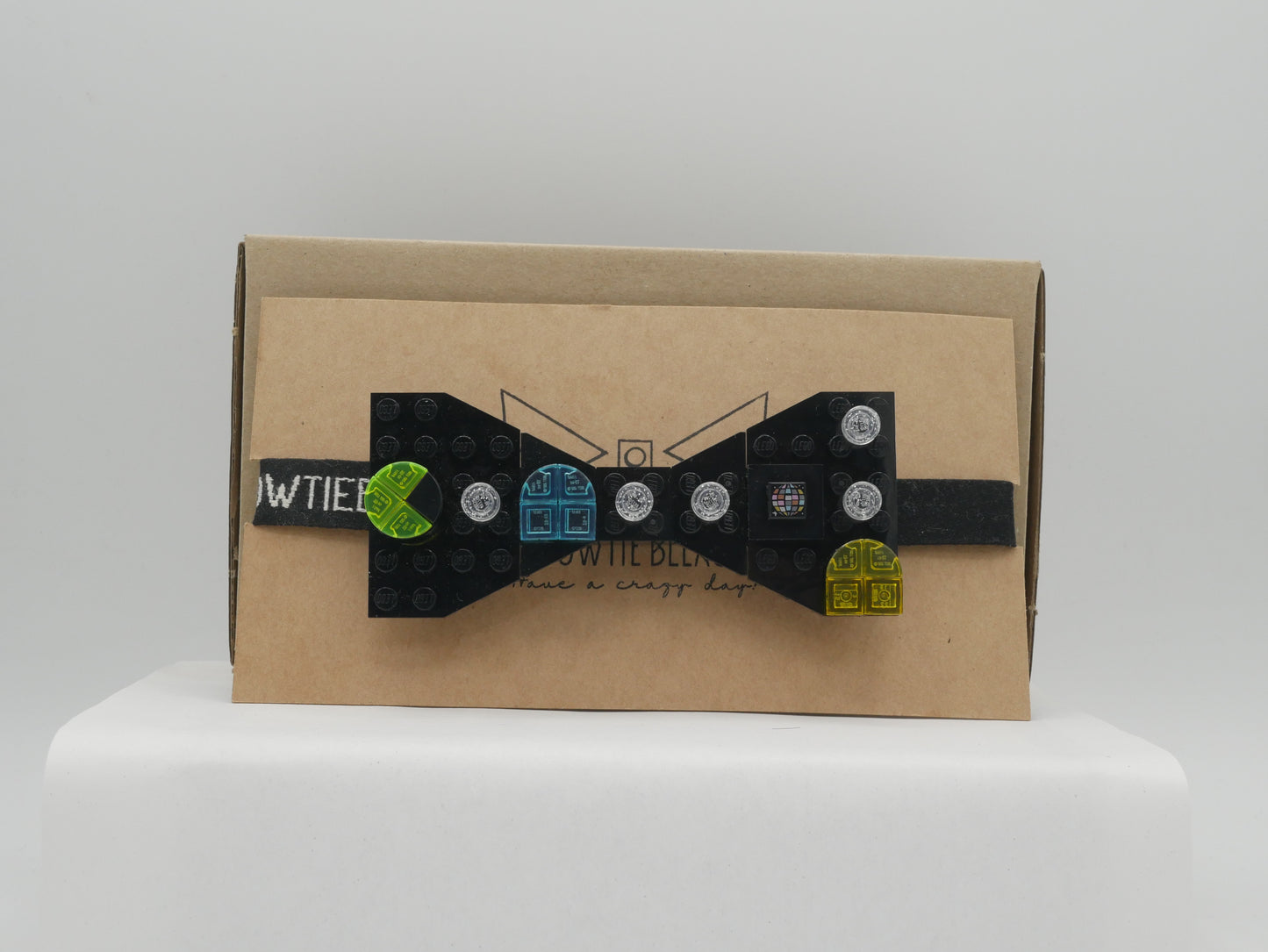 Retro Arcade Maze Game Bow Tie From LEGO Bricks Disco with Transparent Parts